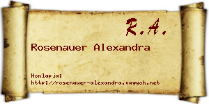 Rosenauer Alexandra névjegykártya